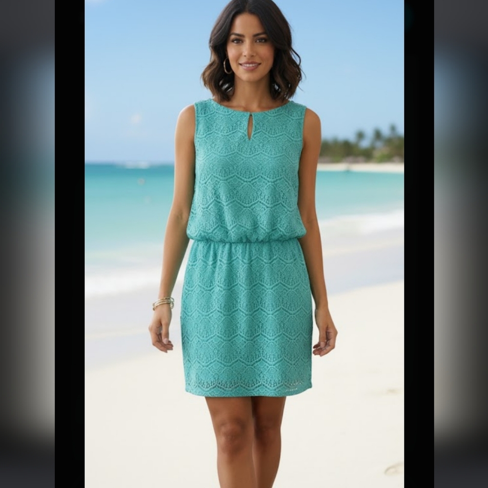 Bisou Bisou Teal Lace‎ Dress Size 12